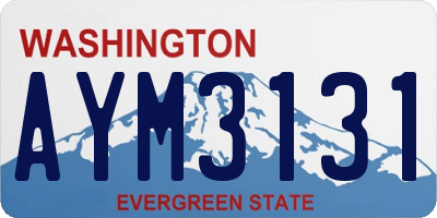 WA license plate AYM3131
