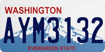WA license plate AYM3132