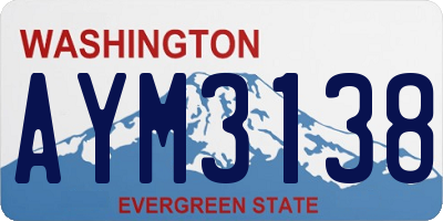 WA license plate AYM3138
