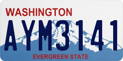 WA license plate AYM3141