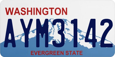WA license plate AYM3142