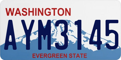 WA license plate AYM3145