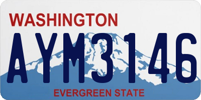 WA license plate AYM3146