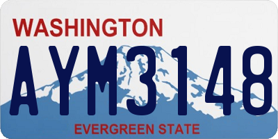 WA license plate AYM3148