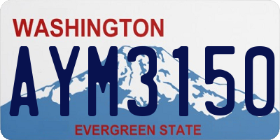 WA license plate AYM3150