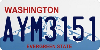 WA license plate AYM3151