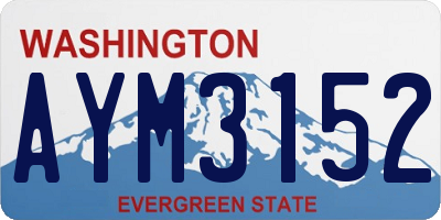 WA license plate AYM3152