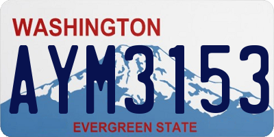 WA license plate AYM3153