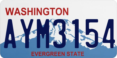 WA license plate AYM3154