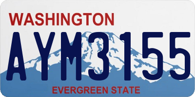 WA license plate AYM3155