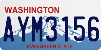 WA license plate AYM3156