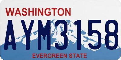 WA license plate AYM3158