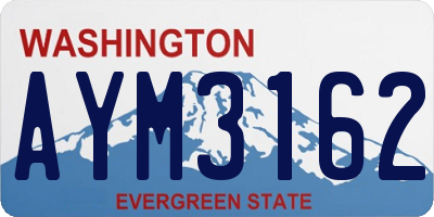 WA license plate AYM3162