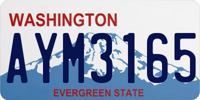 WA license plate AYM3165
