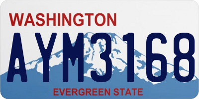WA license plate AYM3168