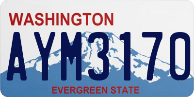 WA license plate AYM3170