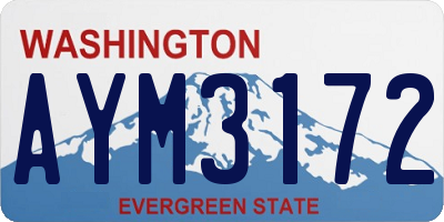 WA license plate AYM3172