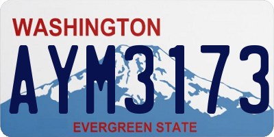 WA license plate AYM3173