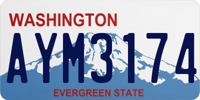 WA license plate AYM3174