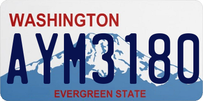 WA license plate AYM3180