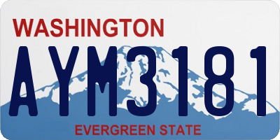 WA license plate AYM3181