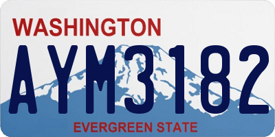 WA license plate AYM3182