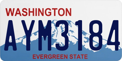 WA license plate AYM3184