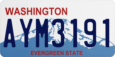 WA license plate AYM3191