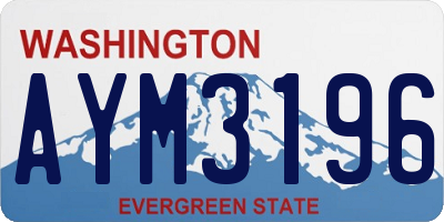 WA license plate AYM3196