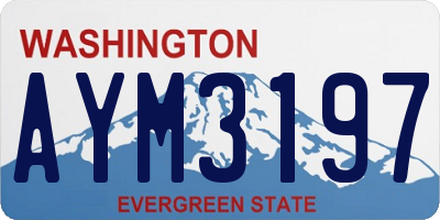 WA license plate AYM3197