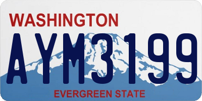 WA license plate AYM3199