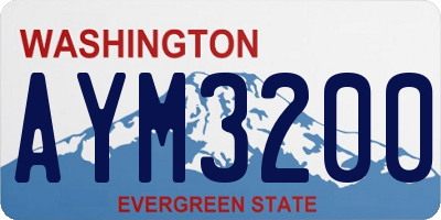 WA license plate AYM3200