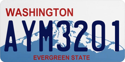 WA license plate AYM3201