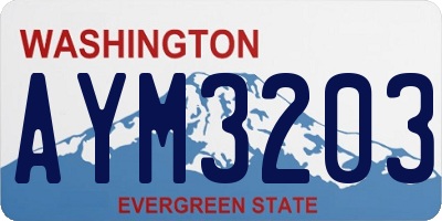 WA license plate AYM3203