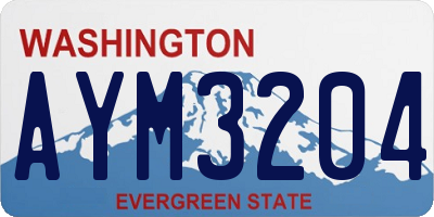 WA license plate AYM3204
