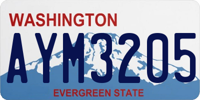 WA license plate AYM3205