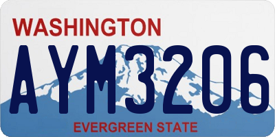 WA license plate AYM3206