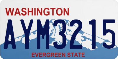 WA license plate AYM3215