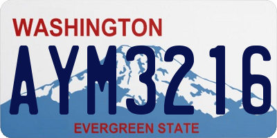 WA license plate AYM3216