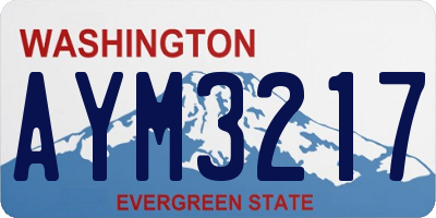 WA license plate AYM3217