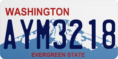 WA license plate AYM3218