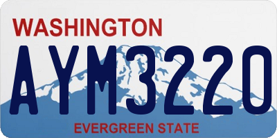 WA license plate AYM3220