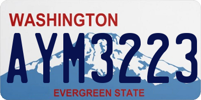 WA license plate AYM3223
