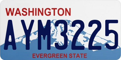 WA license plate AYM3225