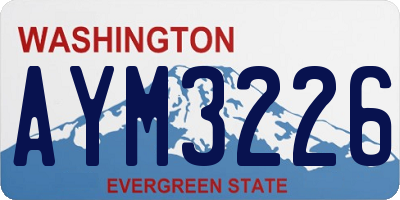 WA license plate AYM3226