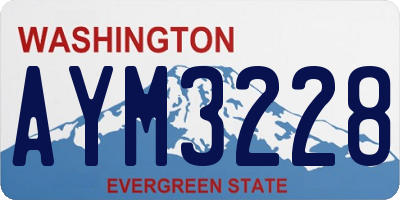 WA license plate AYM3228