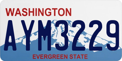WA license plate AYM3229