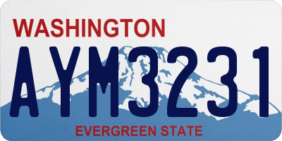 WA license plate AYM3231