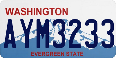 WA license plate AYM3233