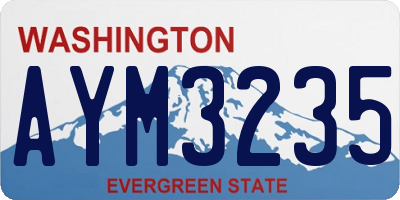 WA license plate AYM3235